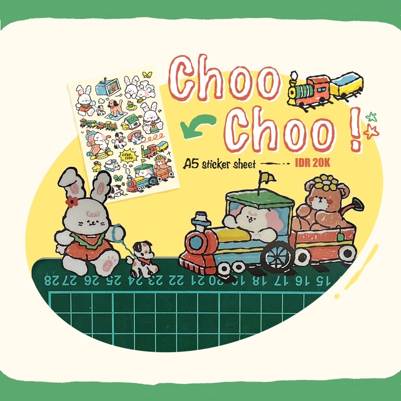 

choo choo BIG A5 sticker sheet