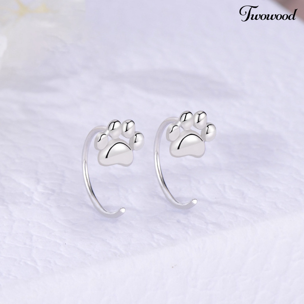 1 Pasang Anting Stud Hypoallergenic Lapis Silver Model Setengah Lingkaran Untuk Wanita