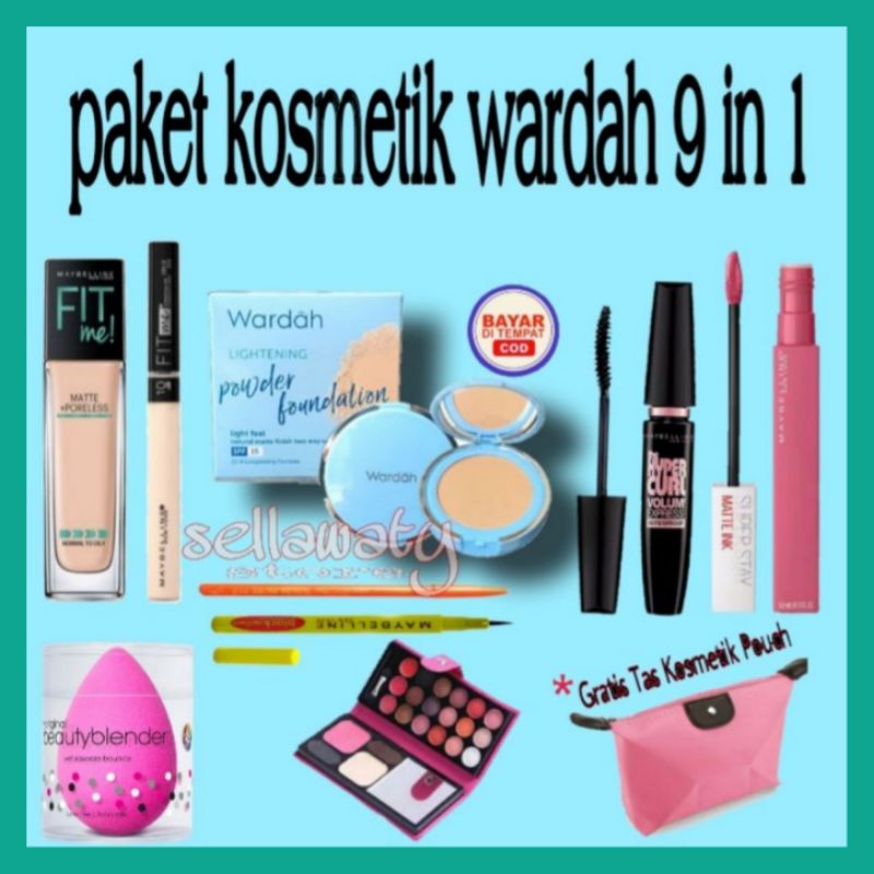 Paket Kosmetik Wardah Super Lengkap 9 In 1 Paket MakeUp Wardah Super Lengkap 9 In 1 Make Up Murah Ma
