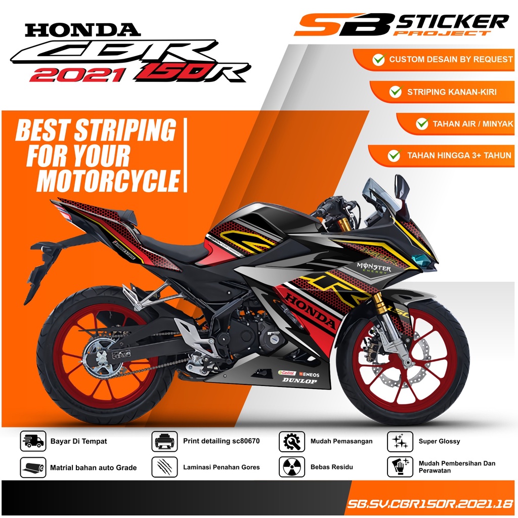 STRIPING CBR 150R 2021- STRIPING HOLOGRAM HONDA CBR 150R 2021 TERBARU 018