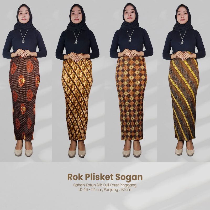 Rok Plisket Batik Sogan All Size - Naira Batik