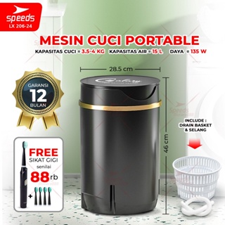SPEEDS Mesin Cuci Mini Dapat Dilipat Portable Pengering Mini Washing Machine Hemat Daya Safety 206-24