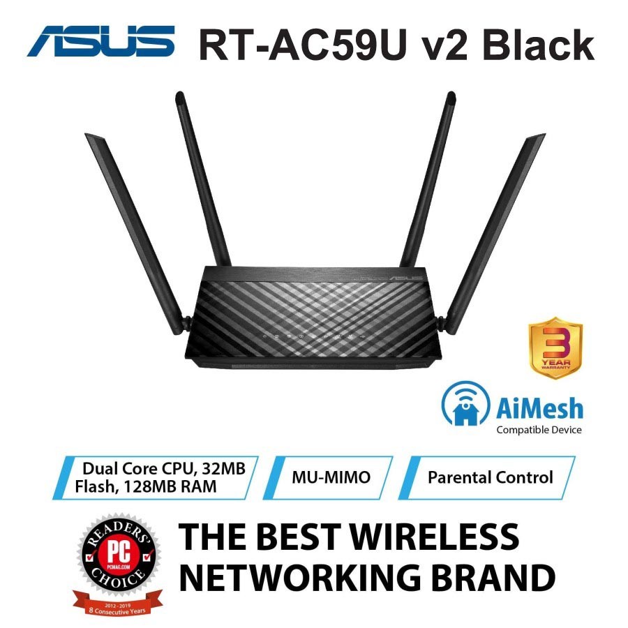 Asus RT-AC59U Dual Band Gigabit Wireless Router AC1500