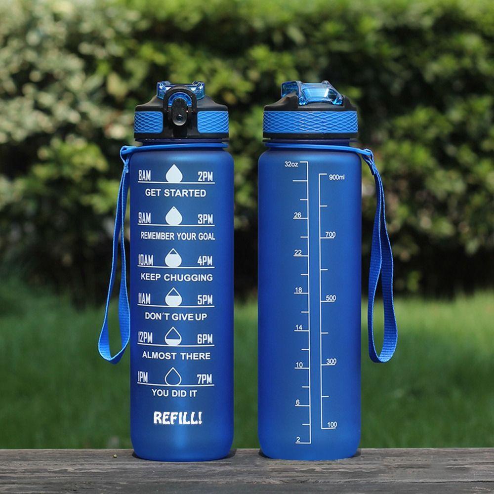 R-FLOWER 1000 ml Ketel Portable Outdoor Sport Warna Gradien Sepeda Cangkir Anti Bocor Air Minum 1L Water Cup