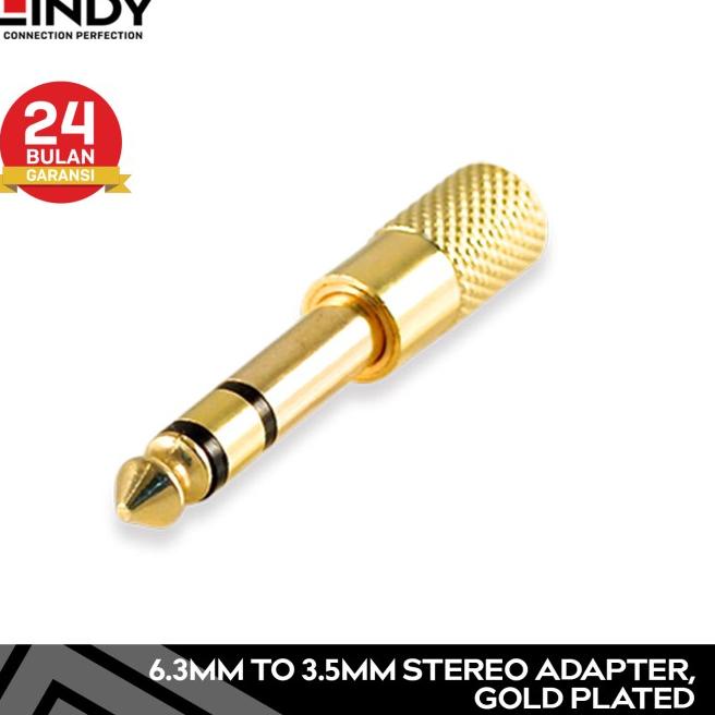 LINDY Audio Jack 6.3mm Male to 3.5mm Female Gold Plated Stereo