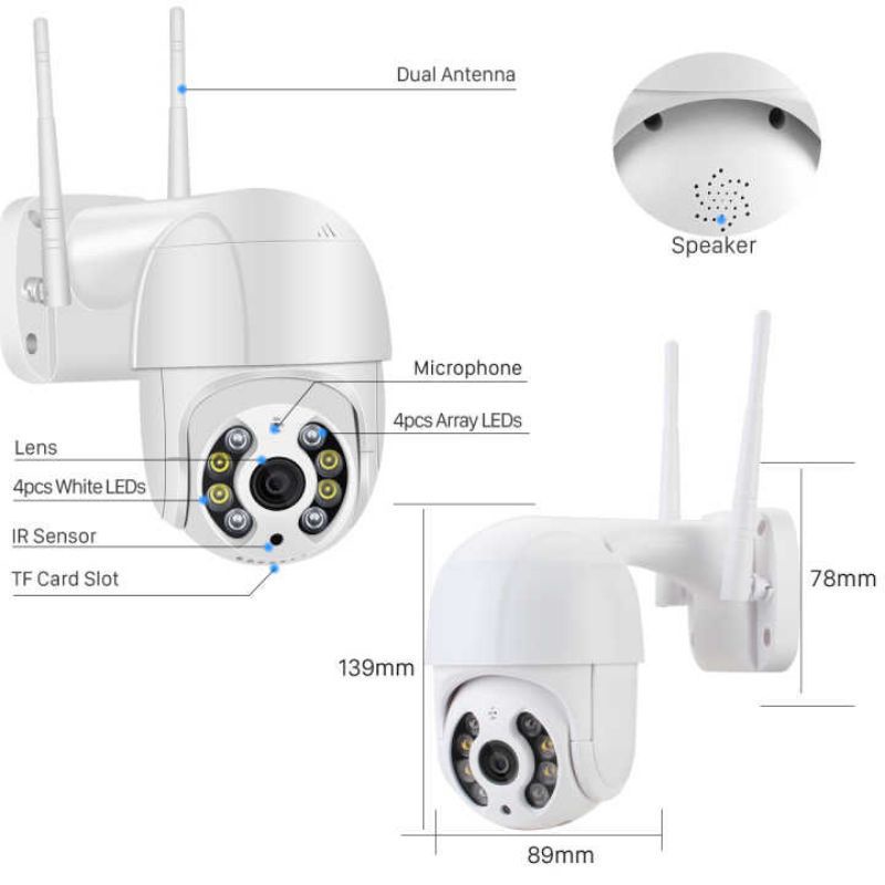 IP CAMERA CCTV WIRELESS  TRACKING 8MP 1080P APLIKASI ICESE