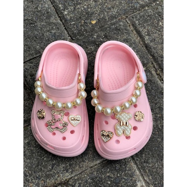Bae Clog Anak Sandal Perempuan 5188-20 Free Mutiara dan Jibbitz / Sepatu Sandal
