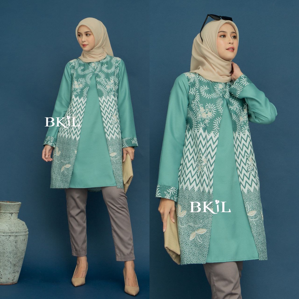 Tunik Batik Wanita Modern Atasan Batik Kerja Kantor Wanita