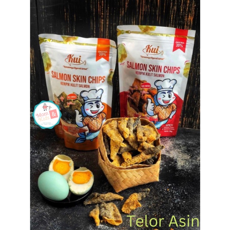 KUI Keripik Kulit Ikan Salmon | Salmon Skin Chips | Snack Cemilan Sehat