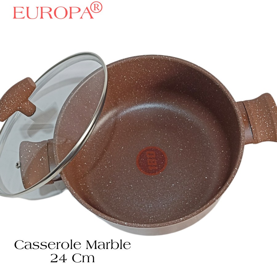 Casserole Anti Lengket Red Dot 180 Europa Coating Marbel Diameter 22Cm