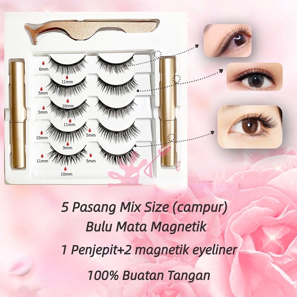 Bulu Mata Palsu Tanpa Lem Bulu Mata Magnet Natural False Eyelashes Bulu Mata Eyelash Extension Tidak Perlu Lem Eyelash Extension Bulu Mata Eyelash Curler Make Over Eyelash Magnet Magnetik Eyelash Magnetic Eyeliner Bulu Mata Palsu Magnetik