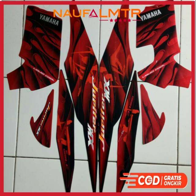 Stiker striping jupiter mx 135 2008 merah