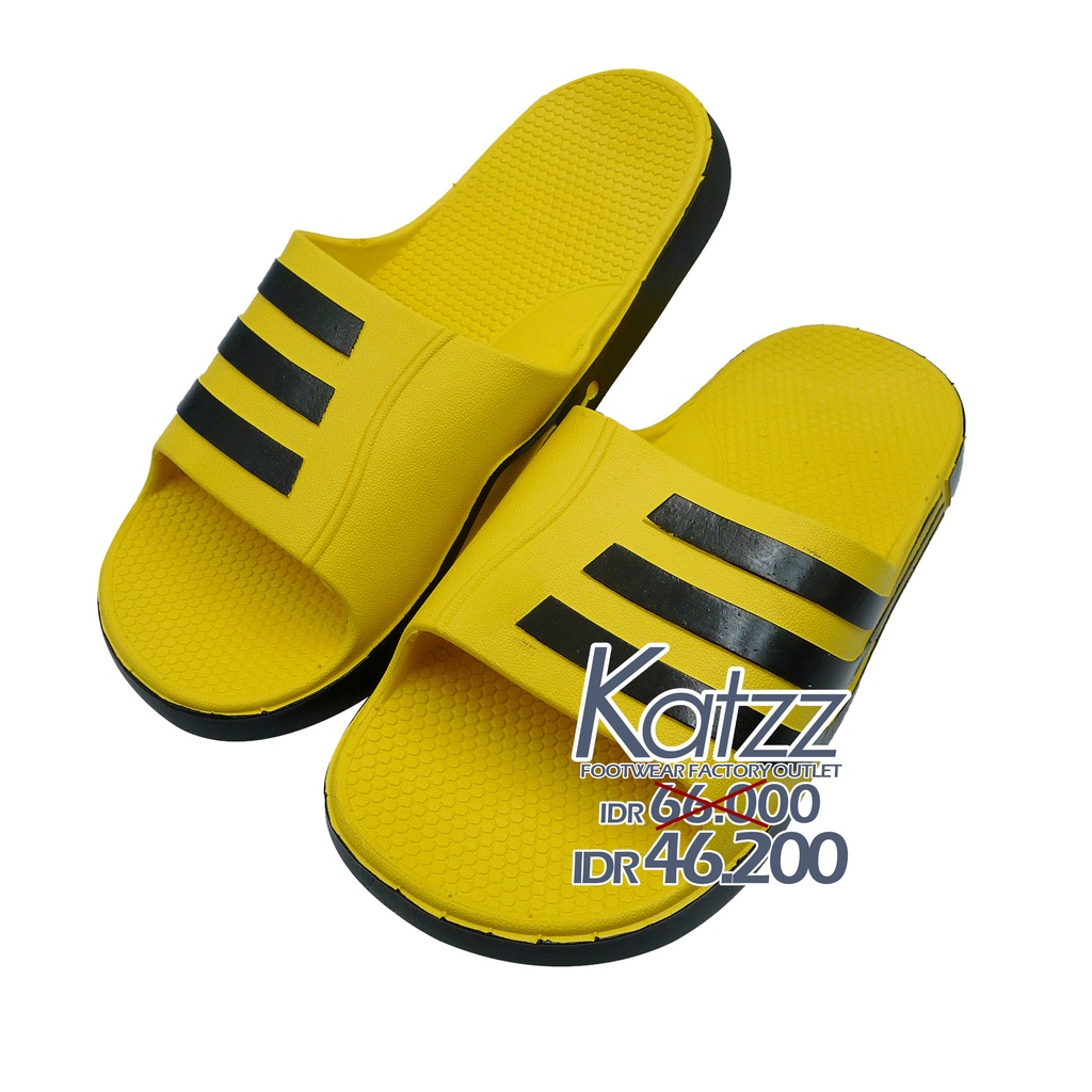 Katzz - Sandal Slop Pria Warna Kuning Uk 30-43 / Sandal Casual / Sandal Hangout / Sandal Kekinian / 