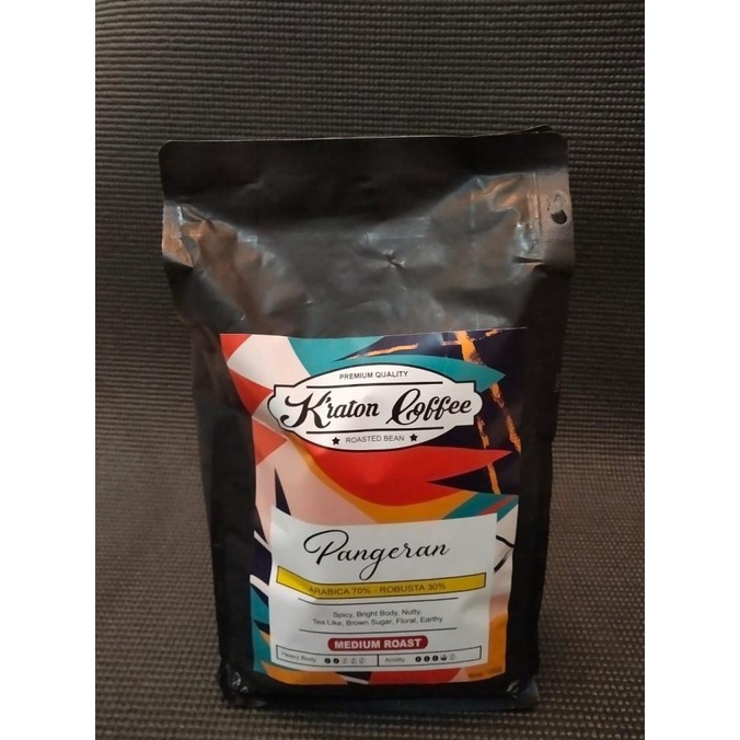

Roasted Bean KRATON Coffee House Blend Gayo Aceh 1KG PANGERAN 70%