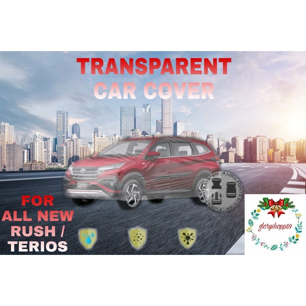 Cover Sarung Mobil Plastik Transparan Anti Air ALL NEW RUSH TERIOS - Selimut Mobil Transparan Terios
