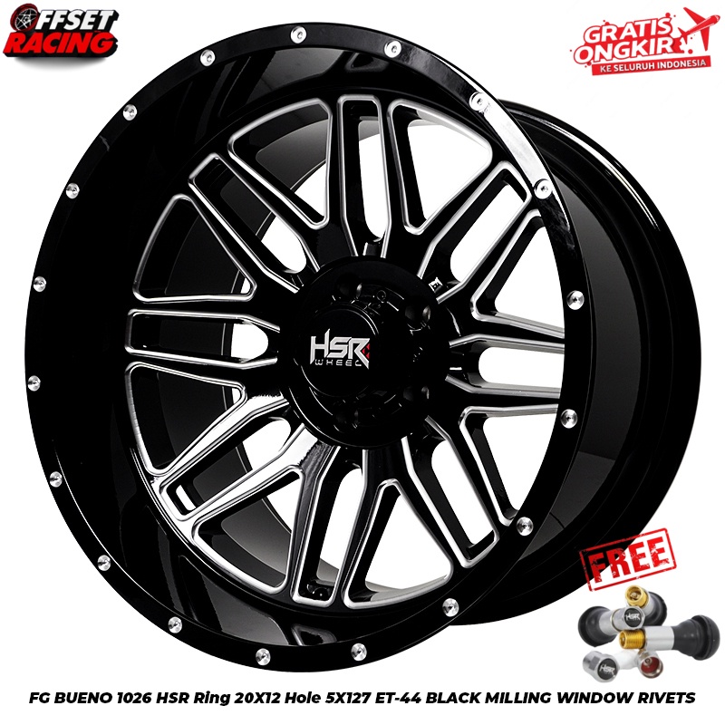 Velg HSR FG BUENO 1026 R20 Velg Model Celong Ring 20 Cocok Rubicon Dodge Journey Lebar 12 Inch