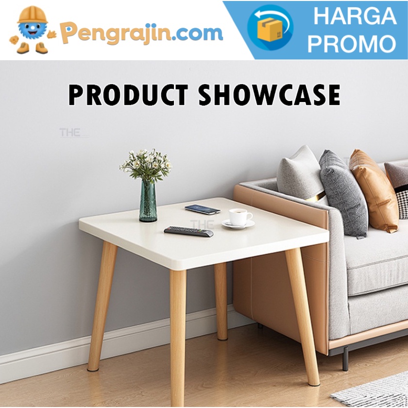 Meja Ruang Tamu Kecil / Meja Kopi / Meja Samping / Meja Persegi Dengan Kaki Kayu Solid - Pengrajin.c
