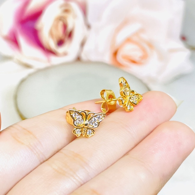 Anting tusuk kupu permata gold xuping murah meriah