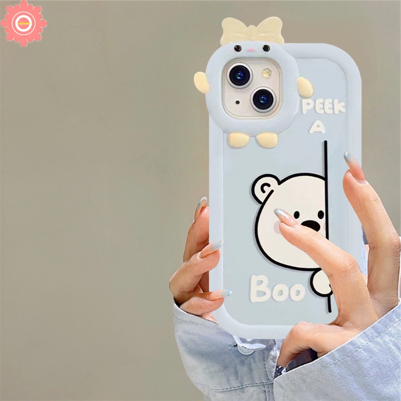 Soft Case Desain Anjing Beruang 3D Untuk OPPO A17K A17 A12 A95 A57 A54 A55 A16K A77s A16 A77 A31 A53 A15 A76 A96 A3s A5s A7 A7 A74 A5s A77s A16K A77s A162 A9Z A52 A9 Penutup Lensa Kamera