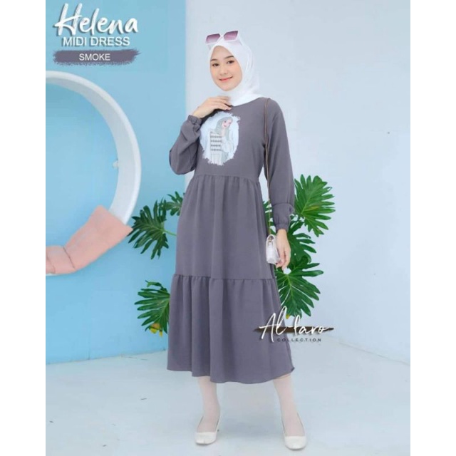 HELENA MIDI DRESS ORI ALFARO DRESS SALUR VIRAL MODERN KEKINIAN