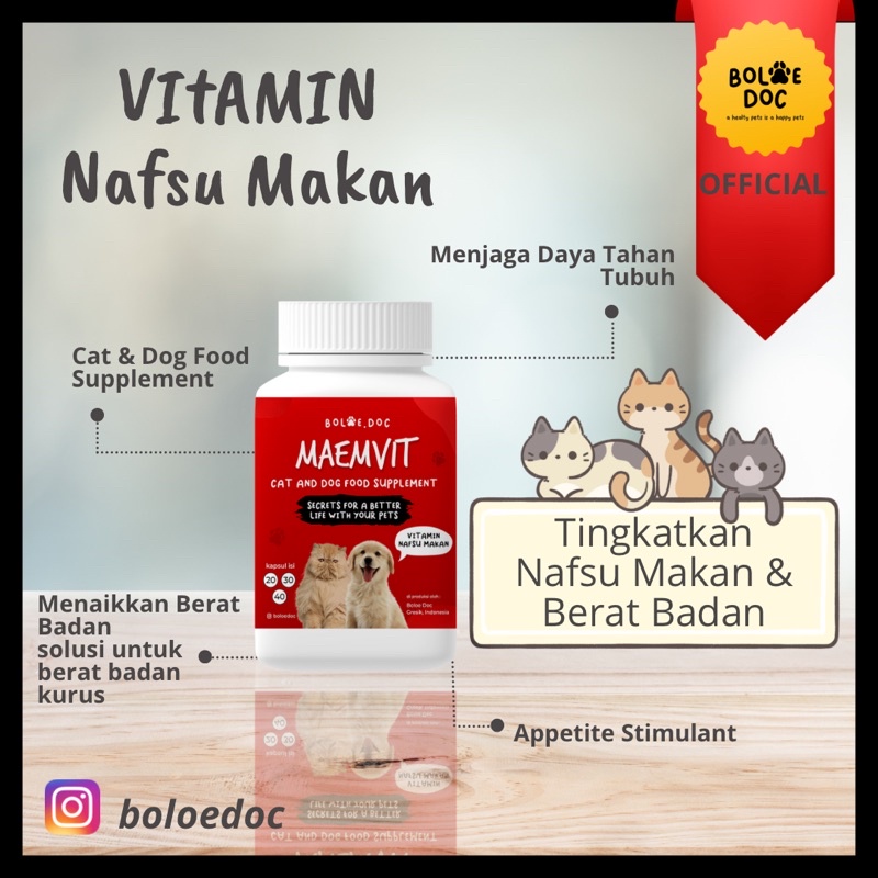 Boloedoc MAEMVIT VITAMIN Anjing / Kucing untuk Gemukin Badan , NAFSU MAKAN, Naikin Berat Badan