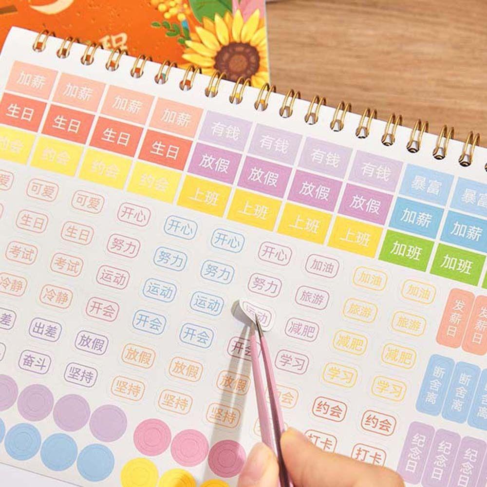 Mxbeauty 2023kalender Weekly Planner Perlengkapan Kantor Siswa Hadiah Tahun Baru Alat Tulis Bunga Kalender Desktop Stationery