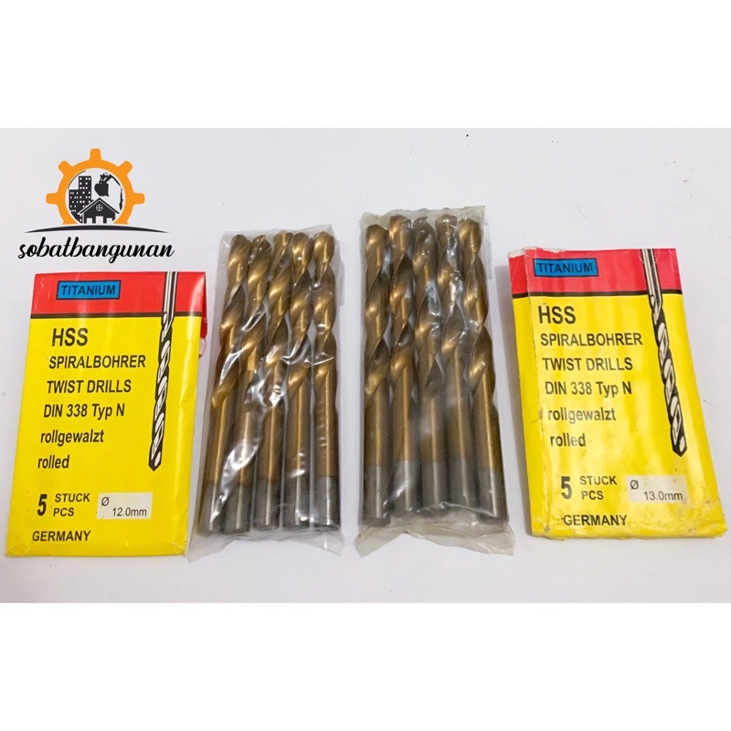 Mata Bor Besi HSS ATS 13mm Kuning / Mata Bor Besi Kuning 13mm