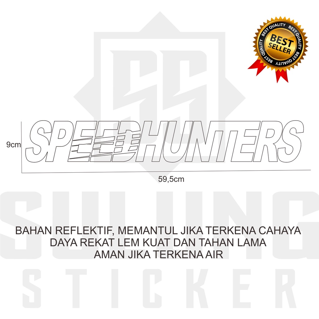 Stiker Kaca Mobil Depan Speedhunter Cutting Sticker