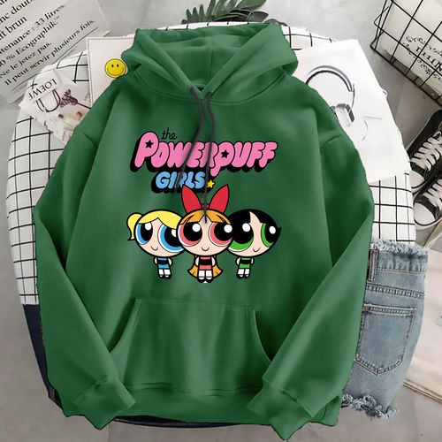 Hoodie Powerpuff  Wanita - Jaket Hoodie Jumper - Bahan Fleece