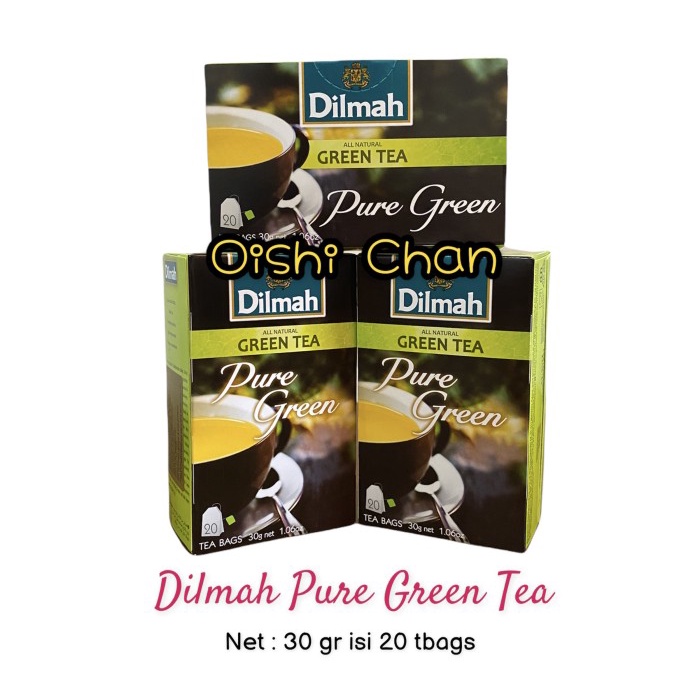 

TERLARIS Teh Dilmah Pure Green Tea 20 bags - 30gr /KOPI RUBE/KOPI SLB/KOPI KAPAL API/KOPI RUBE