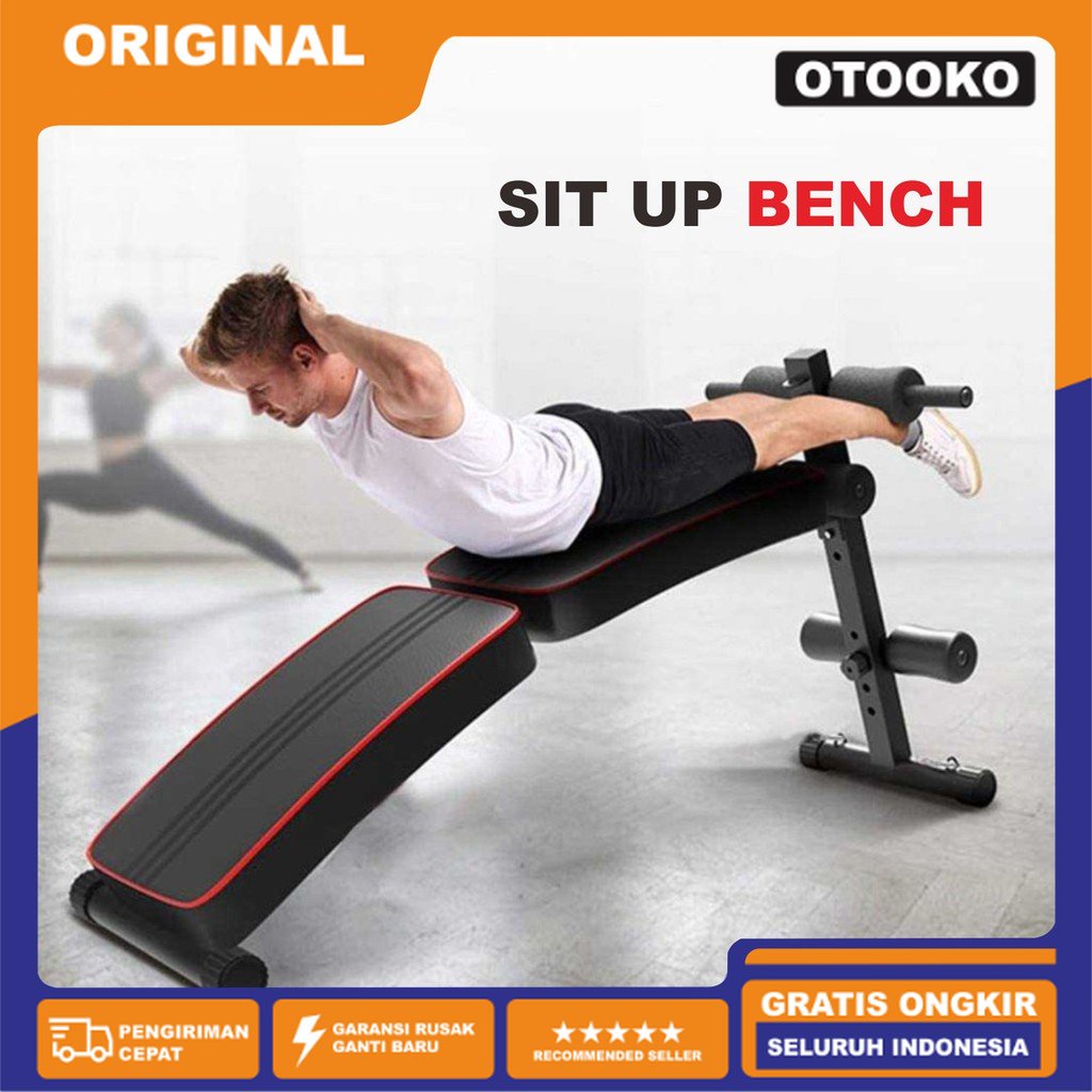 Alat kursi fitnes Gym olahraga sit up portable bench press 2 in 1 Papan Situp adjustable