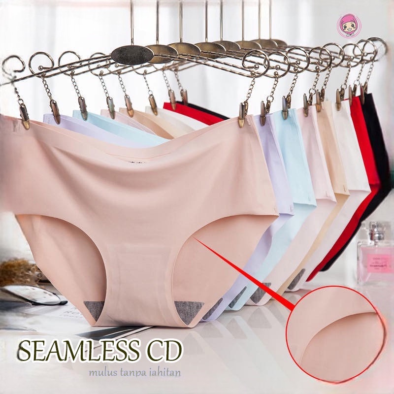 IL - Celana Dalam Brieff Seamless Mid Waist Bahan Breathable Halus Untuk Wanita 812