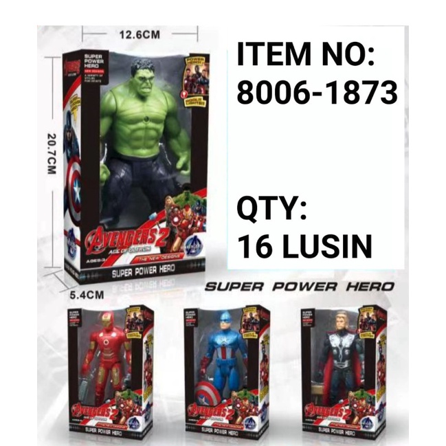 M193 Mainan Action Figure Set Avengers LED Ironman Hulk Thor Avenger MBS