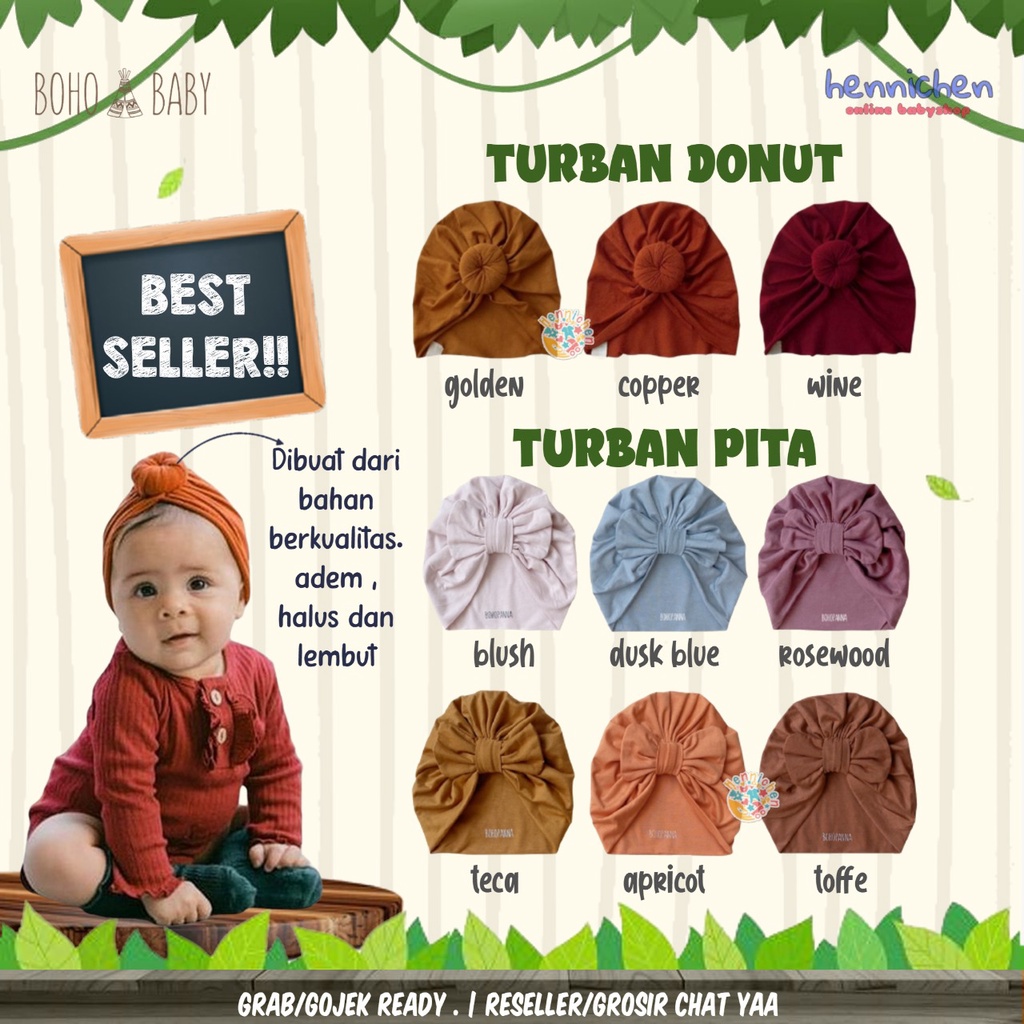 BOHOPANNA TURBAN /BOHO BABY BOHOBABY TURBAN / TURBAN ANAK / TURBAN PITA / TURBAN DONUT