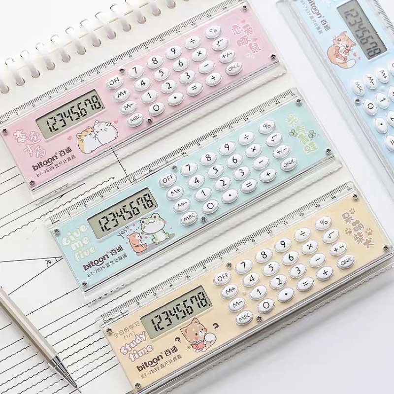 mini calculator ruler penggaris kalkultor imut