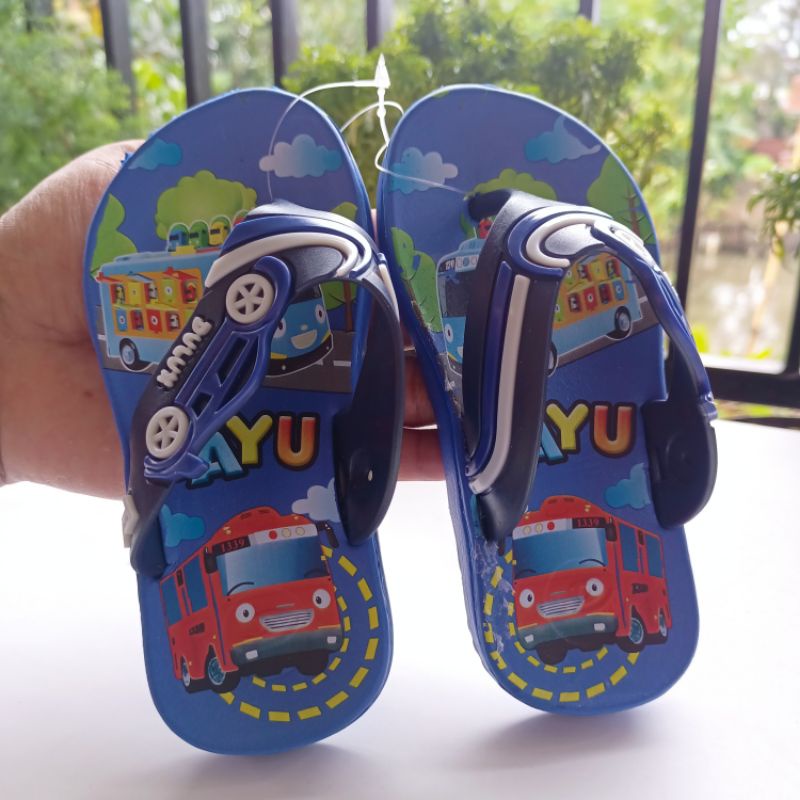 Sandal jepit anak Bus Tayo size 24-29 Dulux 193d