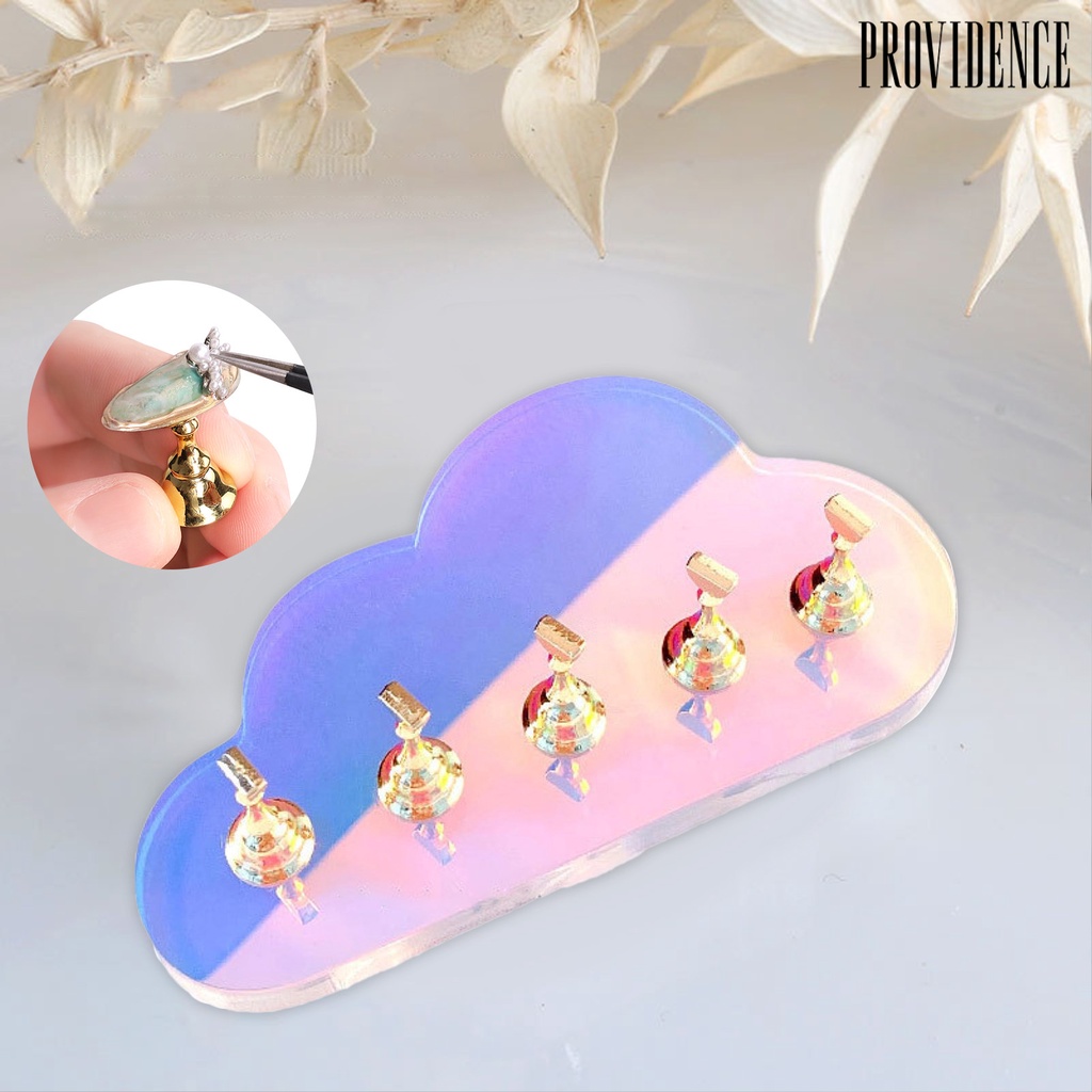 Providence 1 Set Stand Holder Kuku Palsu Bisa Dilepas Untuk Display / Latihan Nail Art / Salon