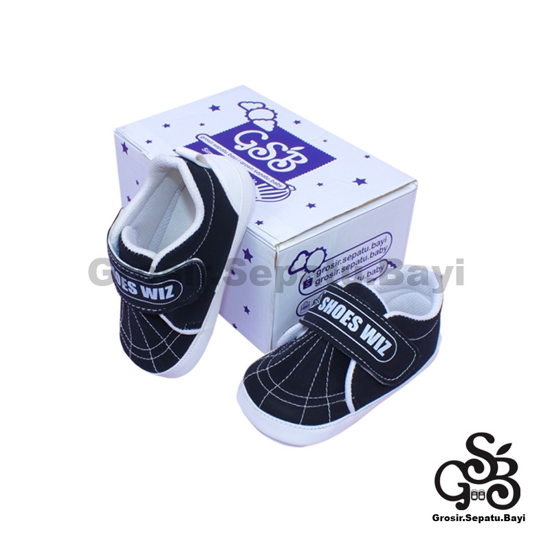 Sepatu Bayi - Baby Shoes - Prewalker  | 2-12 bulan | casual SPIDER Hitam polos ringan &amp; fleksibel