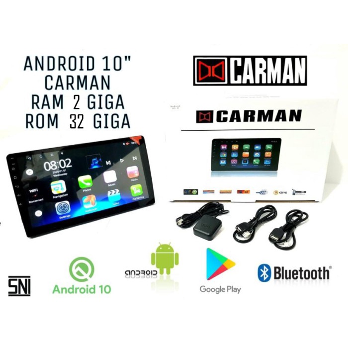 HEAD UNIT ANDROID 10 INCH CARMAN DOUBLE DIN