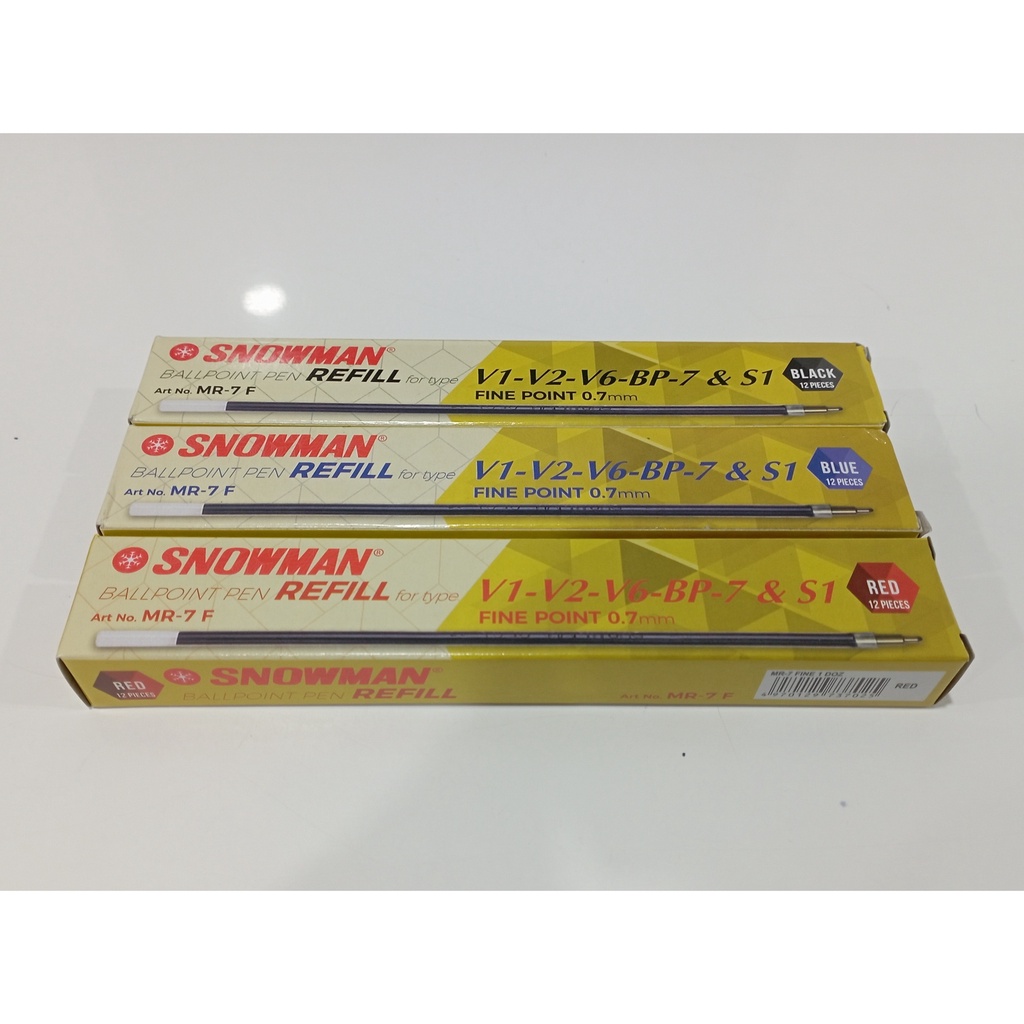 

Refill Pulpen SNOWMAN V1 V2 V6 BP-7 S1 Fine Point 0.7 mm Isi 12