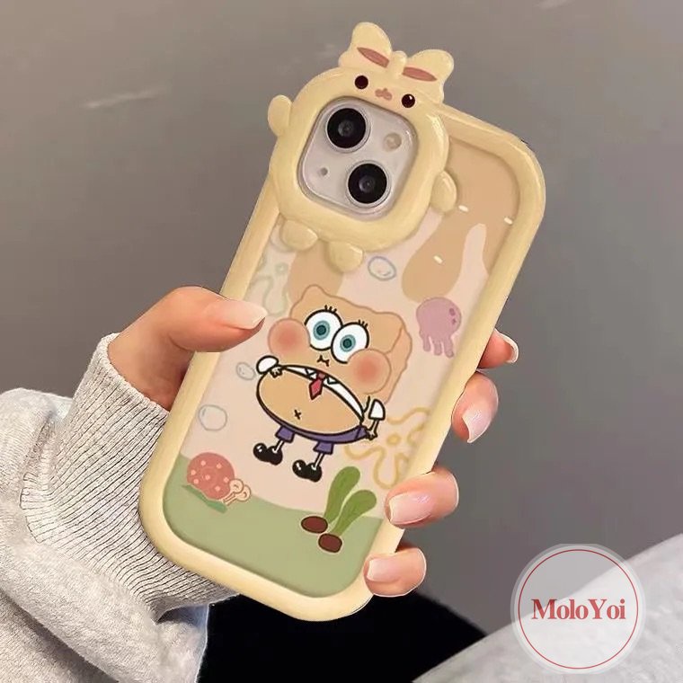 Soft Case Motif SpongeBob 3D Untuk iPhone 11 12 13 14 Pro MAX XR 6 6s 7 8 14 Plus X XS MAX SE 2020