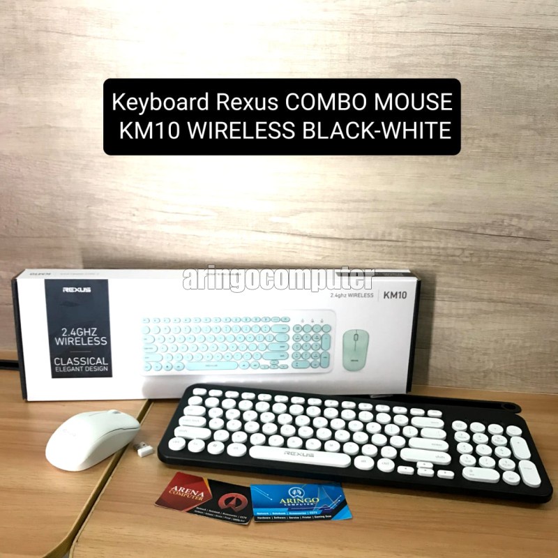Keyboard Rexus COMBO MOUSE KM10 WIRELESS BLACK-WHITE