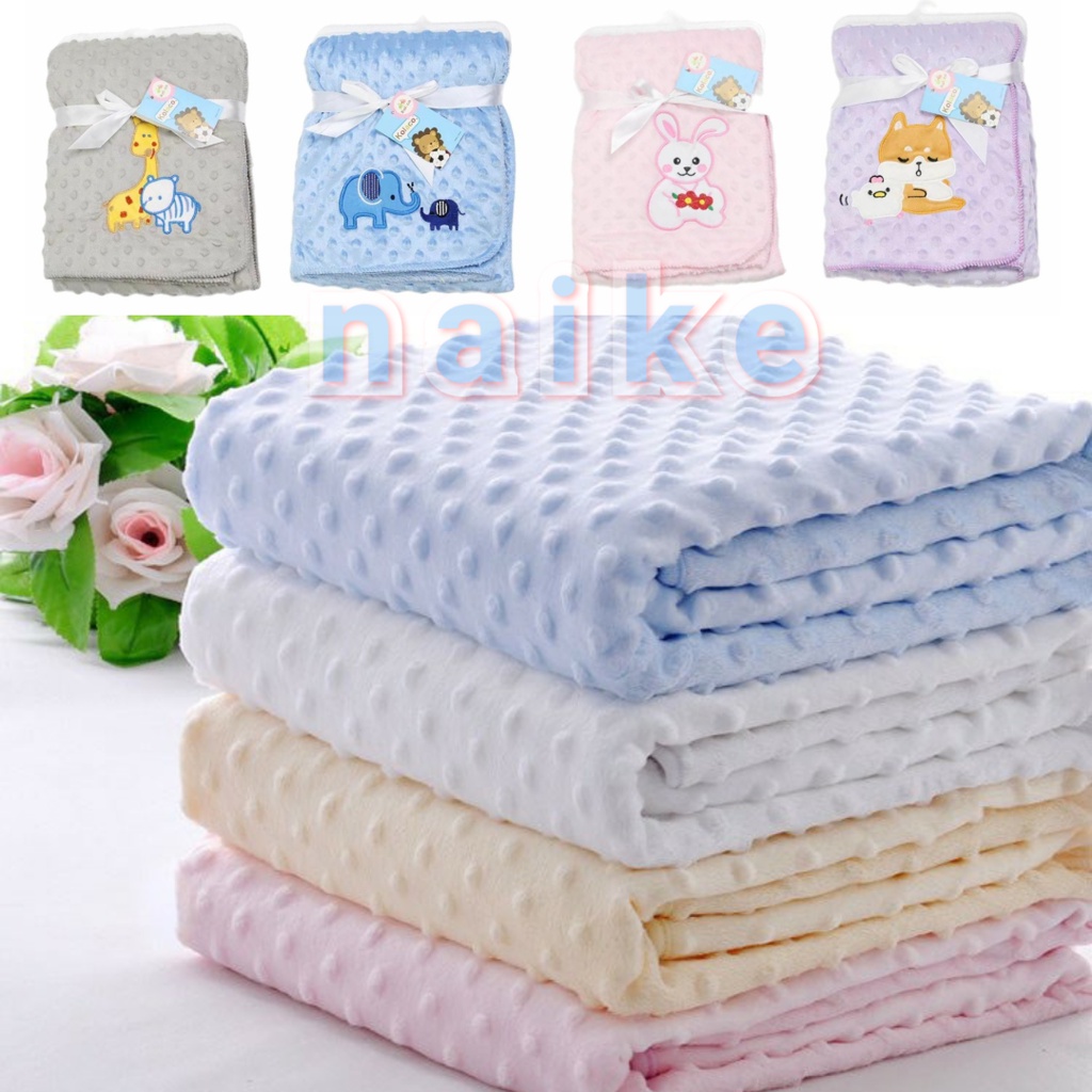 Selimut Bayi Fleece Minky Dot / Baby Blanket