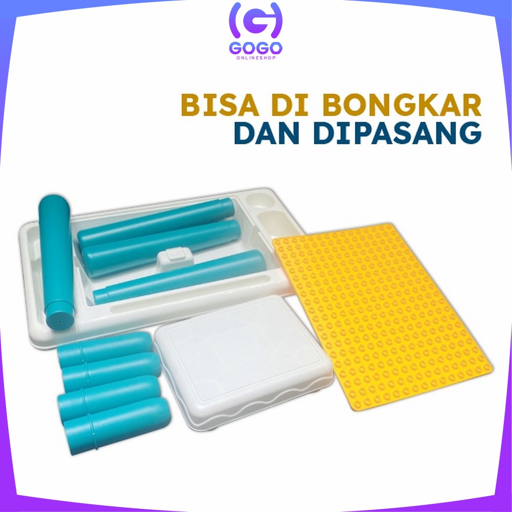 GOGO-M39 M111 Meja Belajar Anak Multifungsi / Mainan Edukasi DIY Building Block Bricks / Mainan Blok Bangunan / Mainan Bongkar Pasang Puzzle / Mainan Blok Susun / Block Mainan Anak M207