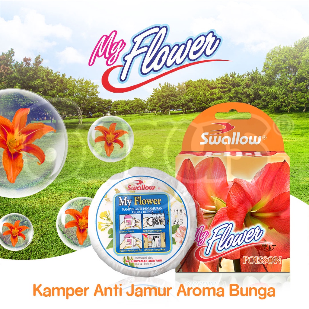 Ktmstore Kamper baju kapur barus pakaian anti jamur Swallow My Flower Poisson