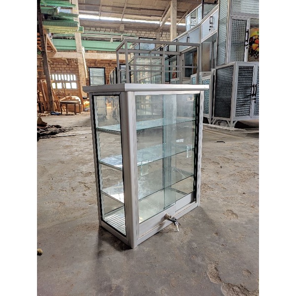 ETALASE ROKOK RAK BARANG MULTIFUNGSI SERBAGUNA TEMPAT SOSIS LEMARI KACA CERMIN RAK BAJU ALMINI ALUMI