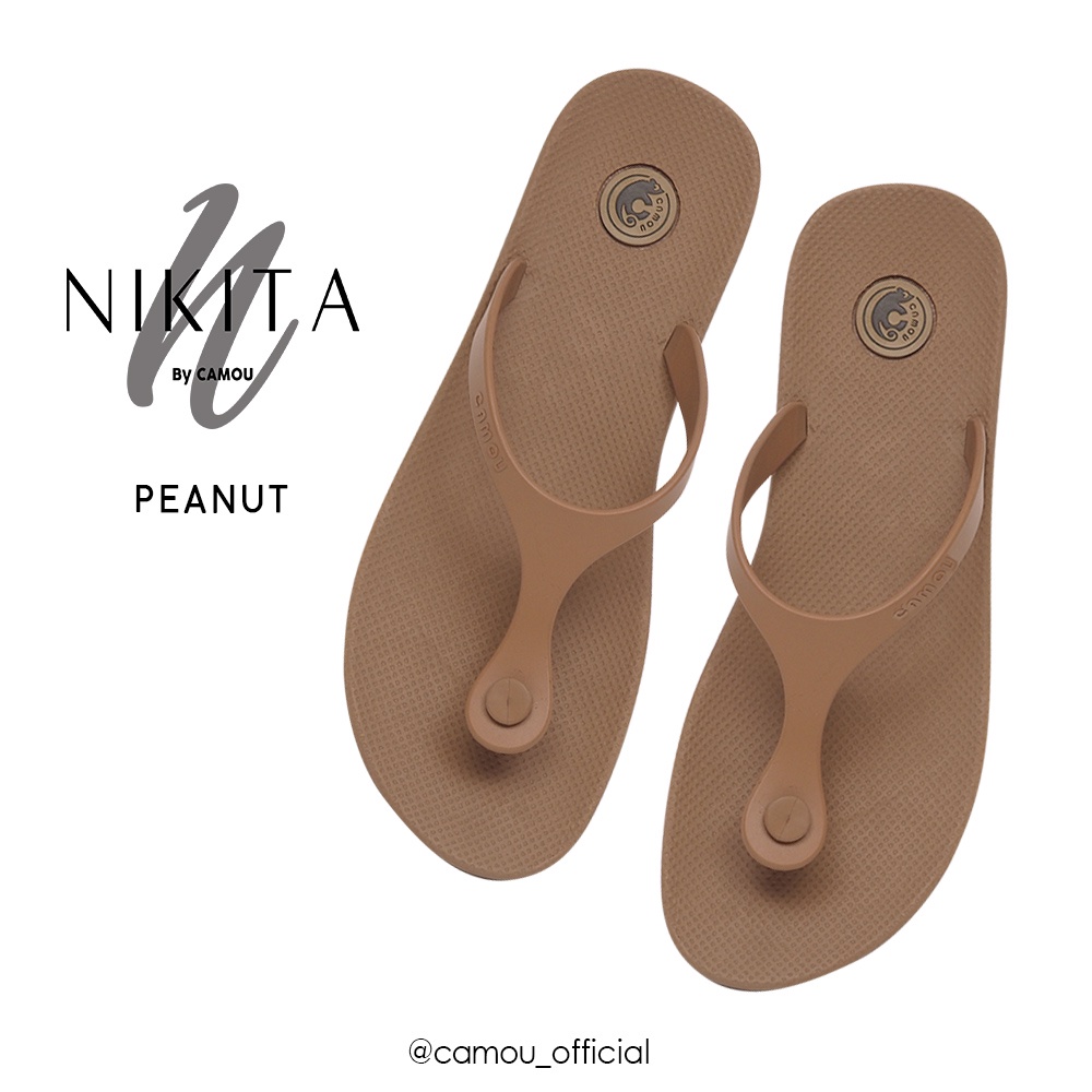 [Official] Sandal Jepit Camou Wanita NIKITA Peanut Beige