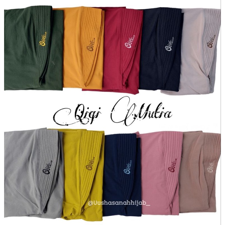 [Qiqi Hijab) MUTIA••hijab pet list••hijab instan Jersey premium