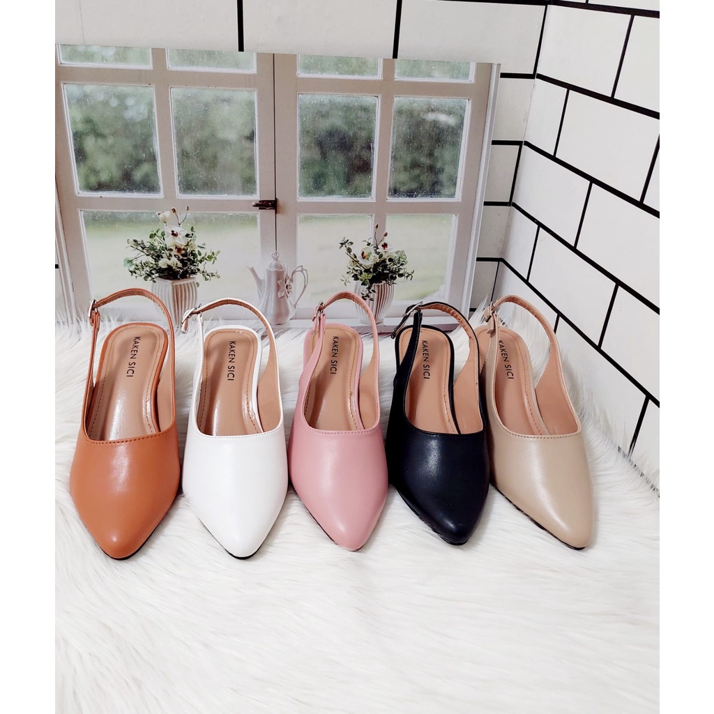 PRODUK BARU SEPATU  PANTOPEL WANITA HAK TAHU WANITA 5CM YD019