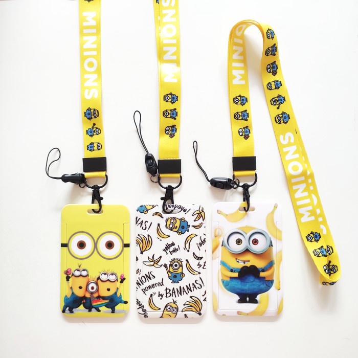 

Name Tag Id Card Holder Name Tag Lanyard / Kalung Wadah Kartu Minion Lucu
